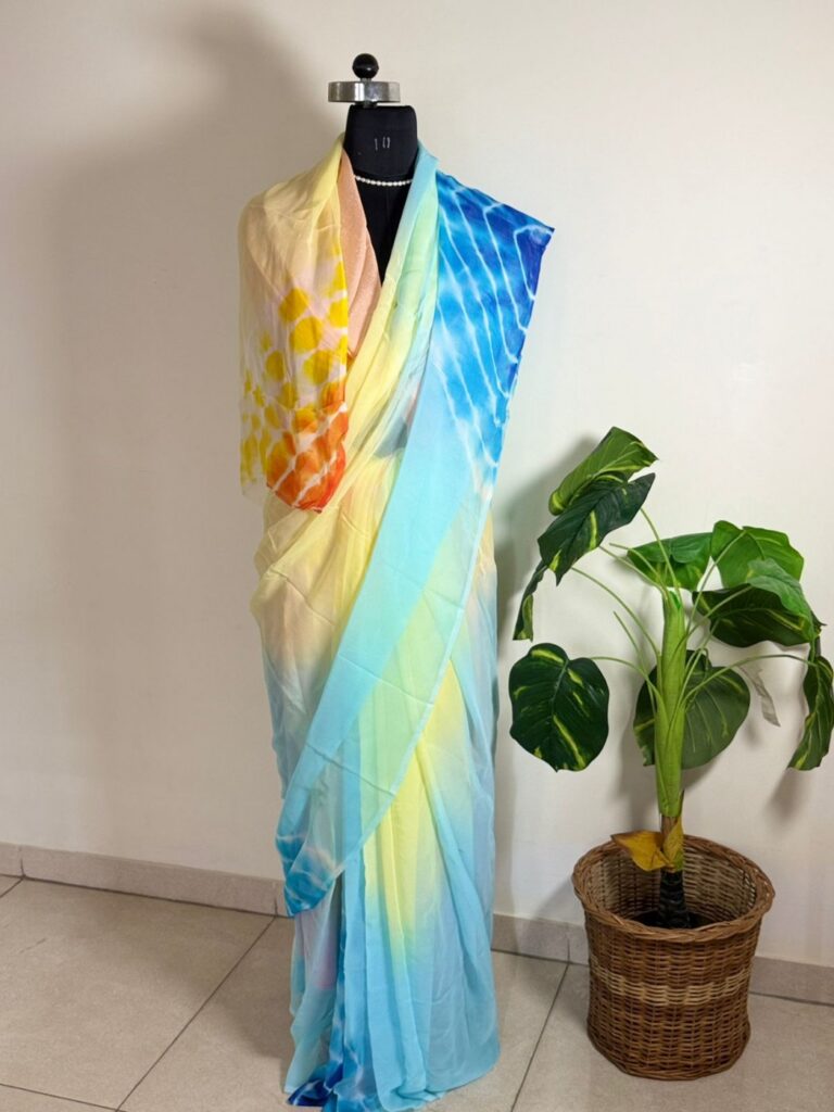 Aakash Shibori Chiffon Saree