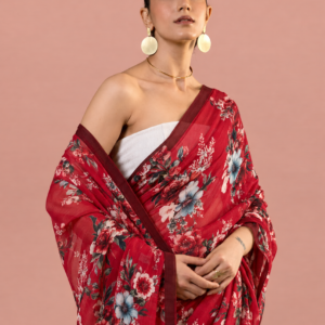 Rose Floral platinum chiffon