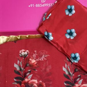 Rose Floral platinum chiffon