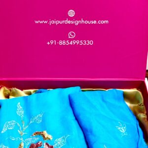 Sky Blue Floral Sequin Embroidered Saree
